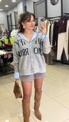 Tasarım Yazı Detaylı Hırka