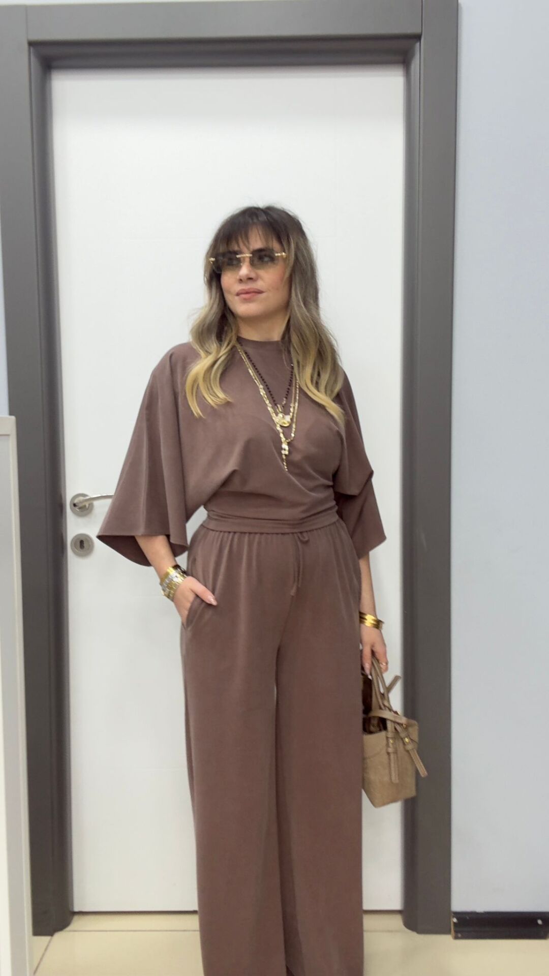 Belden Oturtmalı Geniş Kol Premıum Kumas Esofman Takımı