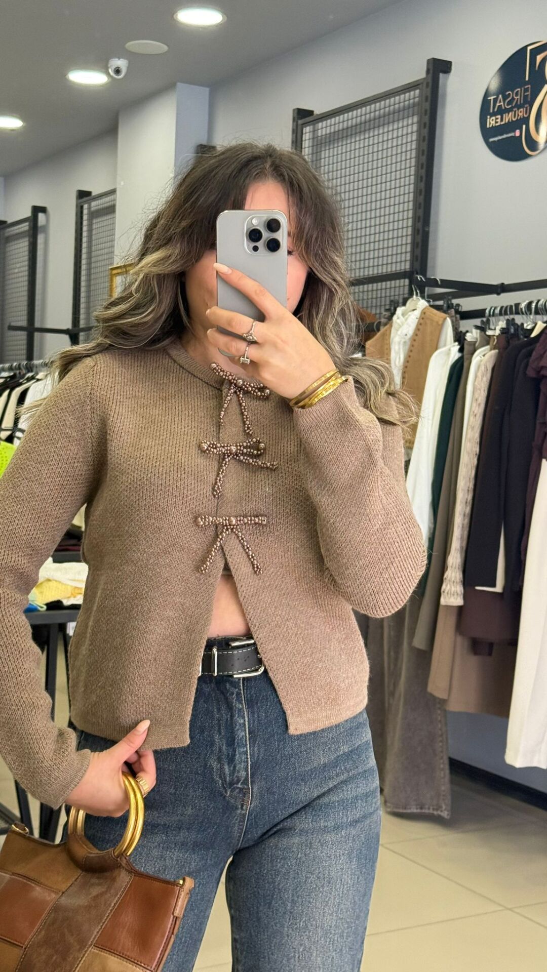 Dilvin Fiyonk Detaylı Hırka-KAHVE