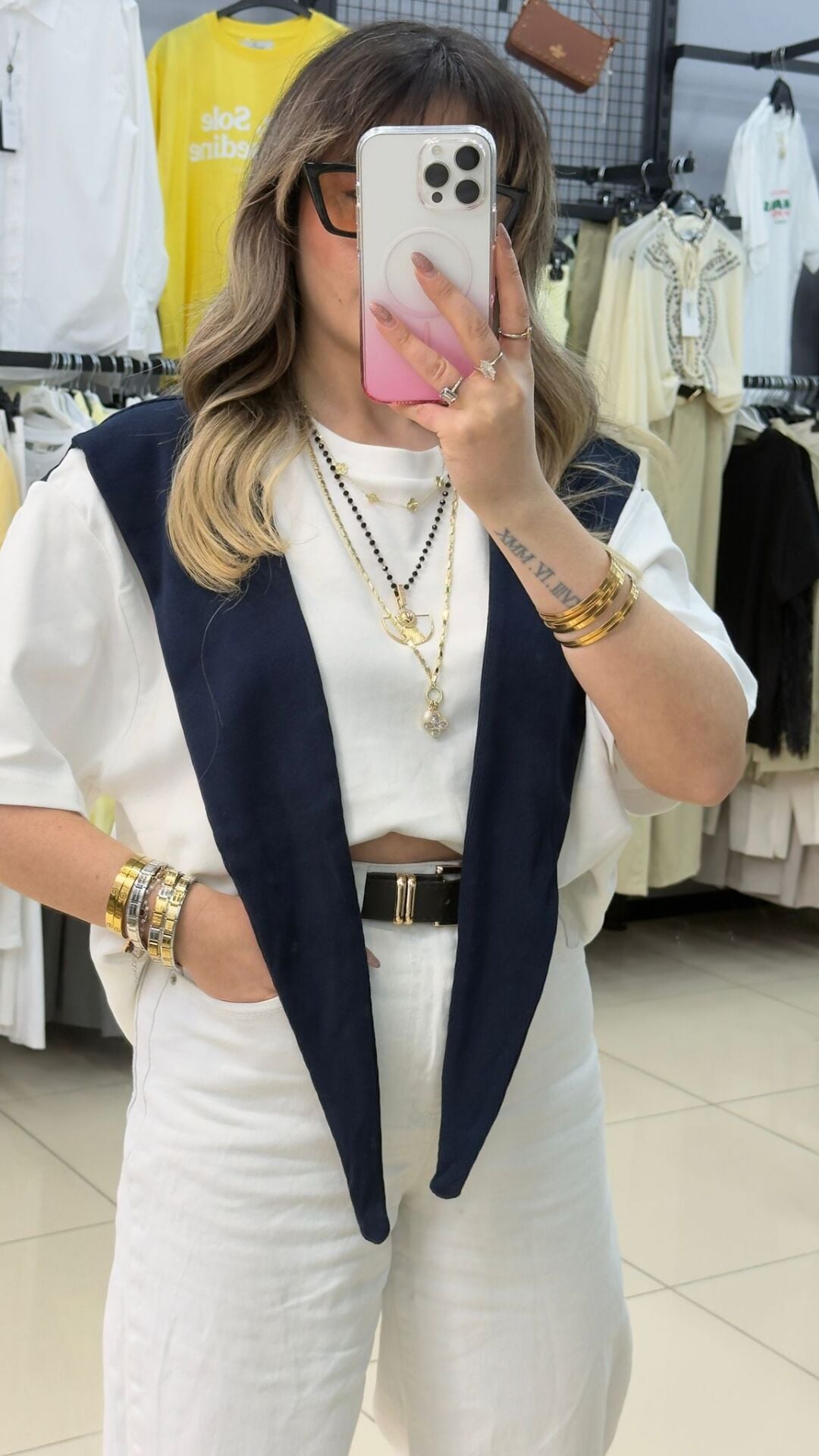 Kendinden Şal Detaylı Tshırt-LACİ