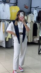 Kendinden Şal Detaylı Tshırt-LACİ