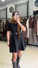 Dilvin Premiım Örme Kumaş Triko Elbise-SİYAH