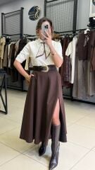 Premium Kalite Yırtmaçlı Etek