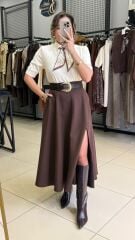 Premium Kalite Yırtmaçlı Etek