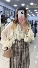 Fırfırlı Tasarım Şifon Bluz