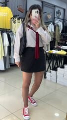 Kırmızı File Şal Detaylı Gömlek