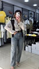 Kahve Şal Detaylı Gömlek