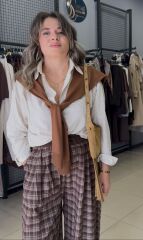 Orj Marka Premium Triko Şal Detaylı Gömlek