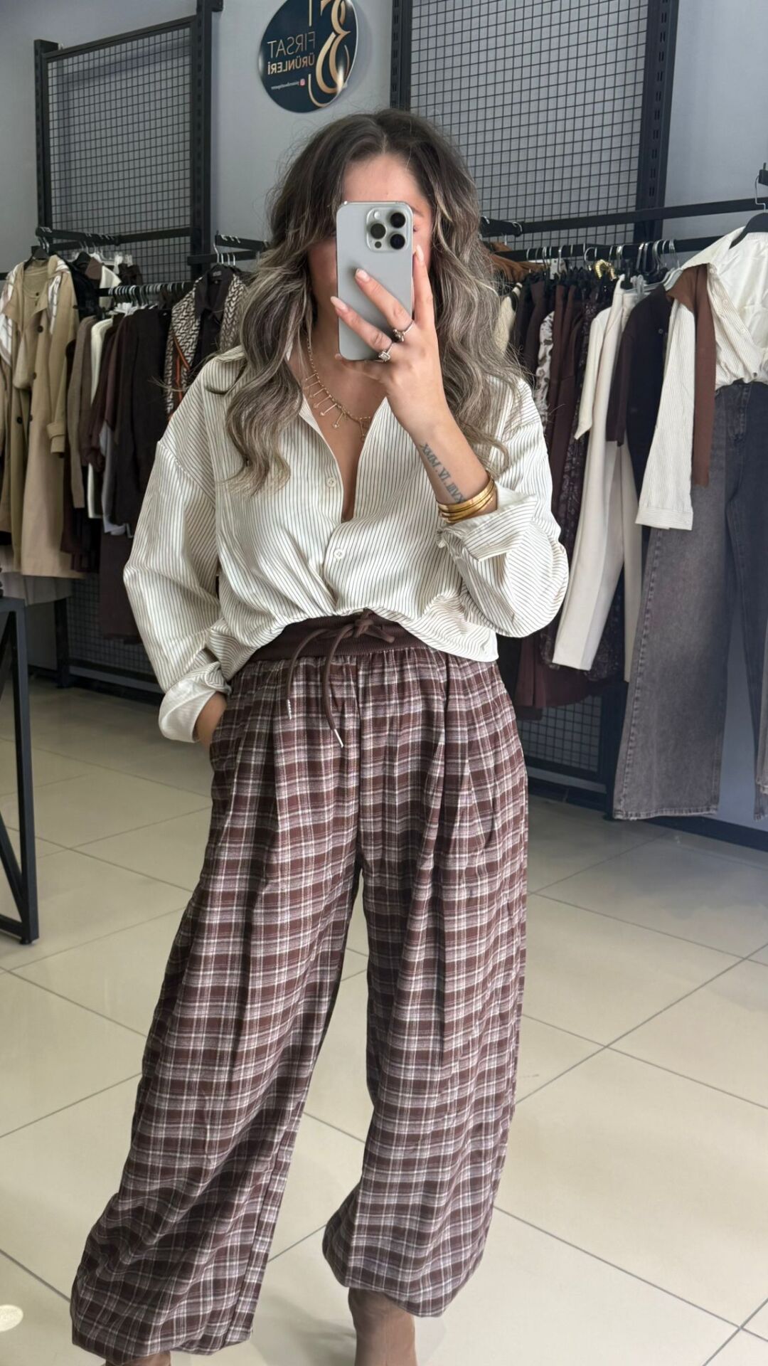 Orj Marka Beli ve Paçası Ayarlanabilir Ekose Pantolon