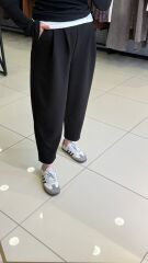 Modal Kumaş Şalvar Kesim Pantolon-SİYAH