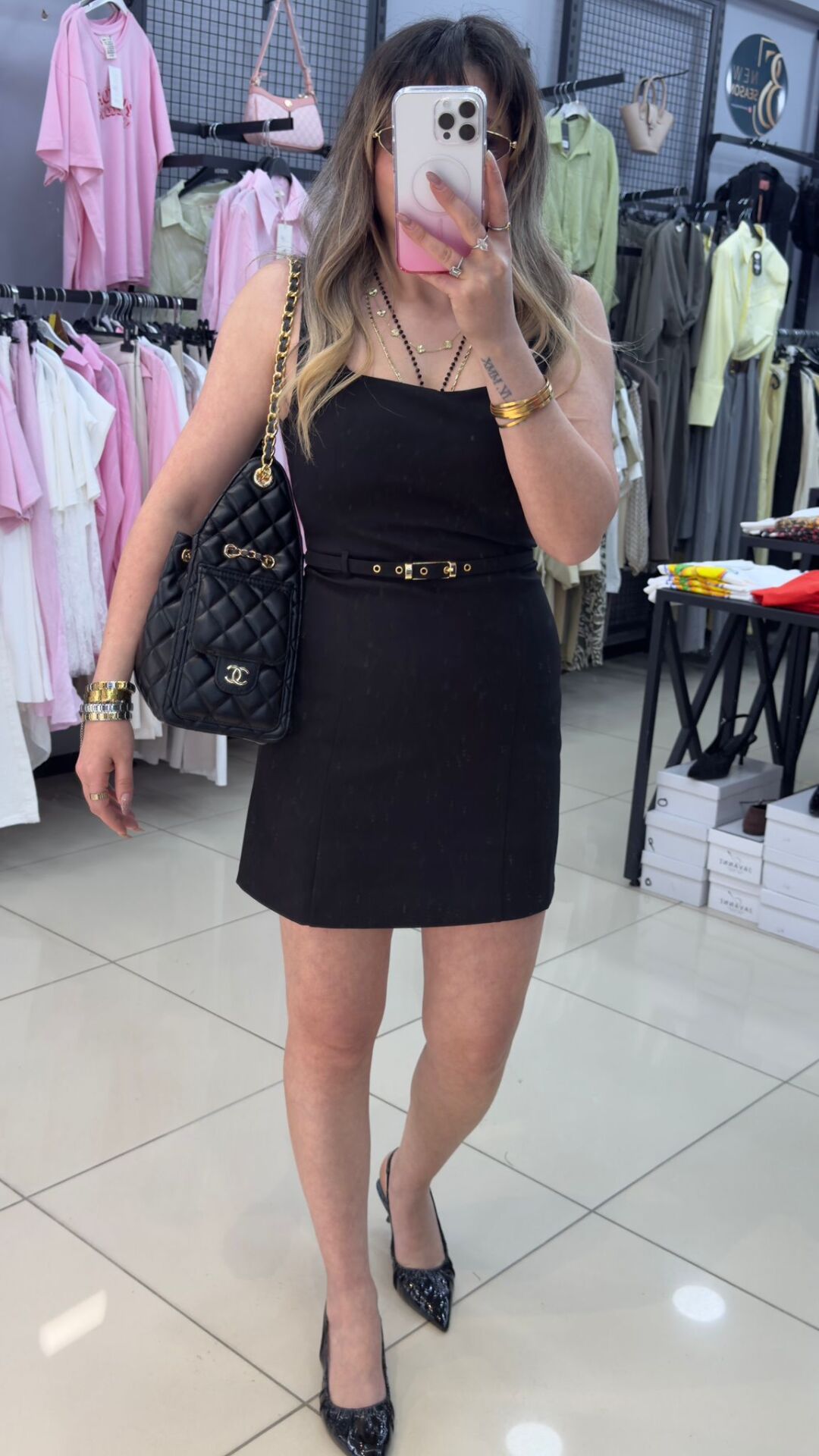 Kemerli Mini Elbise