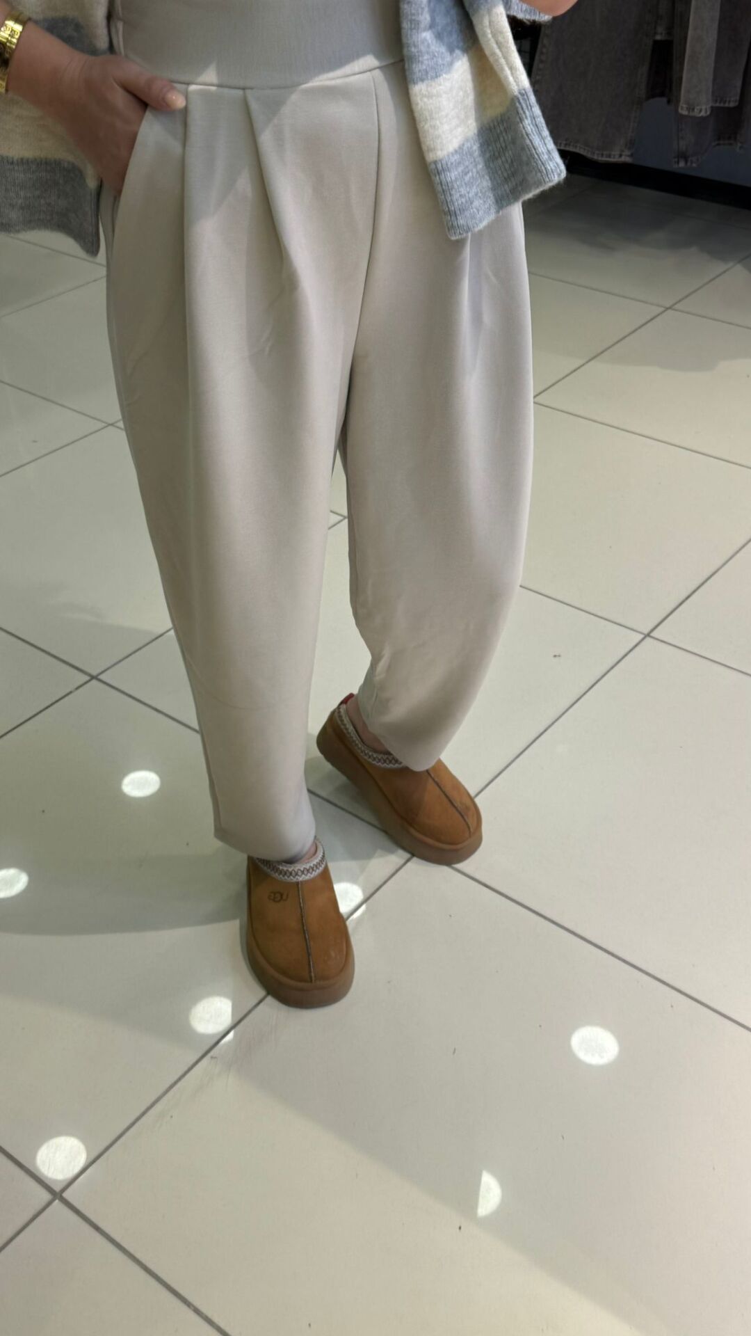 Modal Kumaş Şalvar Kesim Pantolon-BEJ