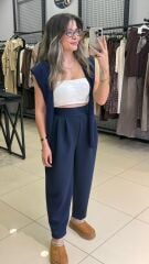 Modal Kumaş Şalvar Kesim Pantolon-LACİVERT