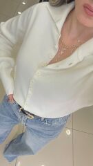 Premium DügmeliHırka-BEYAZ