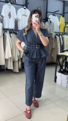Kot Kemer Detaylı Jean Takım