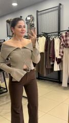 Dilvin Çift Fermuarlı Bluz-BEJ