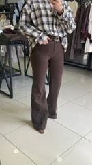 Kahve İspanyol Paça jean