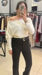 Omzu Düşük Oysho Bluz-BEYAZ