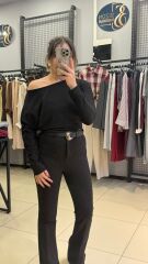 Omzu Düşük Oysho Bluz-SİYAZ