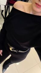 Omzu Düşük Oysho Bluz-SİYAZ