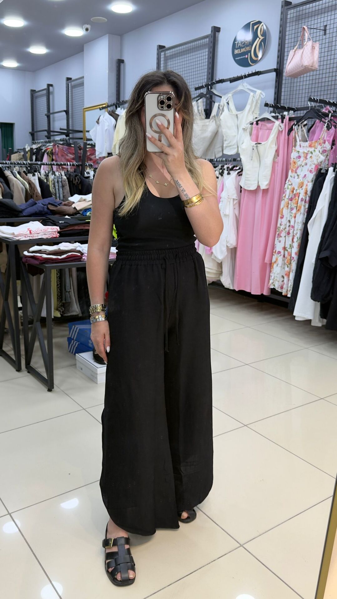 Keten Yırtmaçlı Pantolon